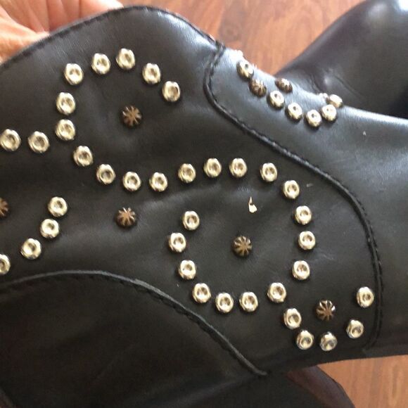 Steve Madden Leather studded low cowboy boots black size 8 - Picture 6 of 11